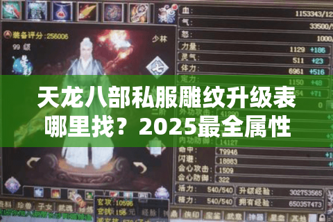 天龙八部私服雕纹升级表哪里找？2025最全属性加成数据实测