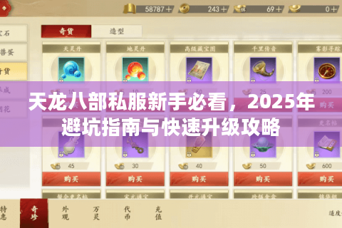 天龙八部私服新手必看，2025年避坑指南与快速升级攻略