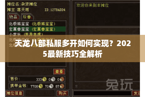 天龙八部私服多开如何实现？2025最新技巧全解析
