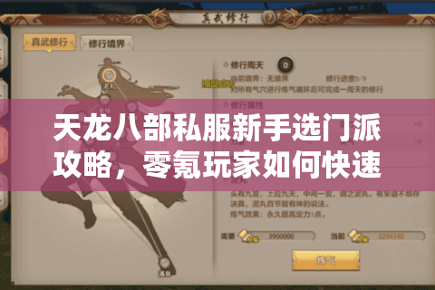 天龙八部私服新手选门派攻略，零氪玩家如何快速成型？