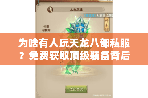 为啥有人玩天龙八部私服?免费获取顶级装备背后藏着多少游戏失衡真相 为啥有人玩天龙八部私服?免费获取顶级装备背后藏着多少游戏失衡真相