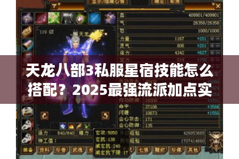 天龙八部3私服星宿技能怎么搭配？2025最强流派加点实测