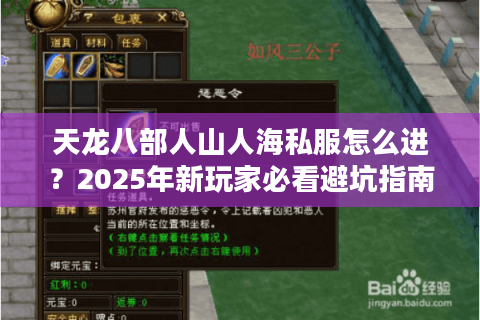 天龙八部人山人海私服怎么进？2025年新玩家必看避坑指南