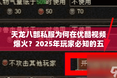 天龙八部私服为何在优酷视频爆火？2025年玩家必知的五大真相