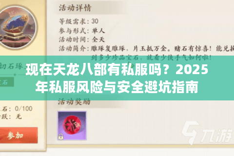 现在天龙八部有私服吗？2025年私服风险与安全避坑指南