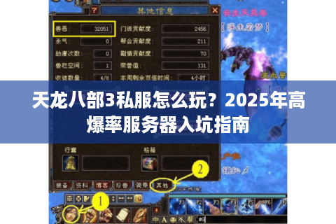 天龙八部3私服怎么玩？2025年高爆率服务器入坑指南