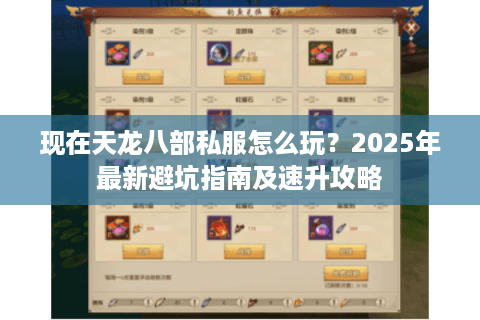 现在天龙八部私服怎么玩？2025年最新避坑指南及速升攻略