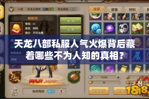 天龙八部私服人气火爆背后藏着哪些不为人知的真相? 天龙八部私服人气火爆背后藏着哪些不为人知的真相?