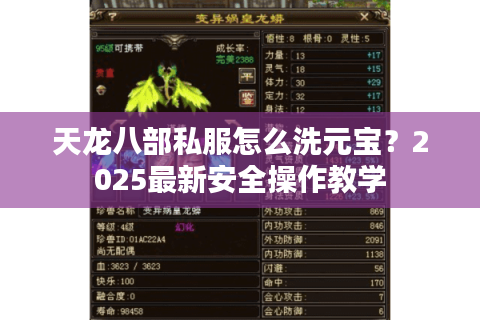 天龙八部私服怎么洗元宝？2025最新安全操作教学