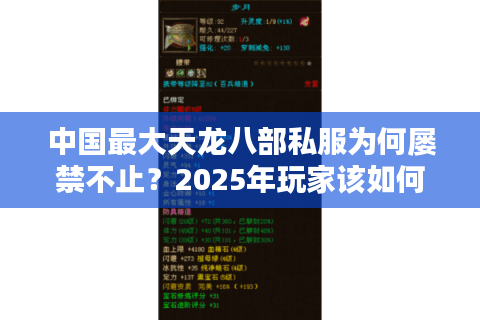 中国最大天龙八部私服为何屡禁不止？2025年玩家该如何避坑