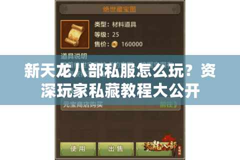 新天龙八部私服怎么玩？资深玩家私藏教程大公开
