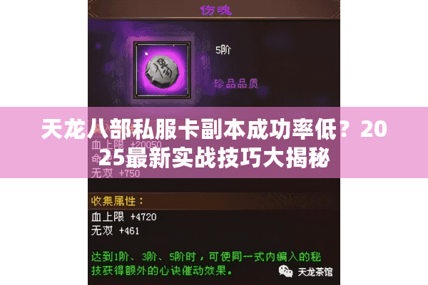 天龙八部私服卡副本成功率低？2025最新实战技巧大揭秘