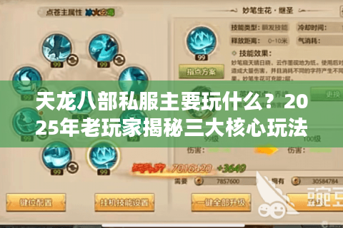 天龙八部私服主要玩什么？2025年老玩家揭秘三大核心玩法
