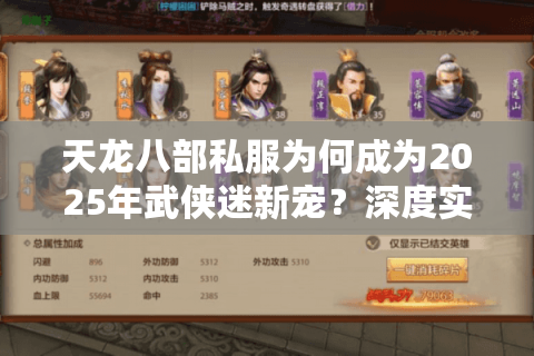 天龙八部私服为何成为2025年武侠迷新宠?深度实测揭晓避坑法则 天龙八部私服为何成为2025年武侠迷新宠?深度实测揭晓避坑法则