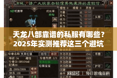 天龙八部靠谱的私服有哪些?2025年实测推荐这三个避坑标准 天龙八部靠谱的私服有哪些?2025年实测推荐这三个避坑标准