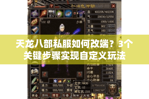 天龙八部私服如何改端？3个关键步骤实现自定义玩法