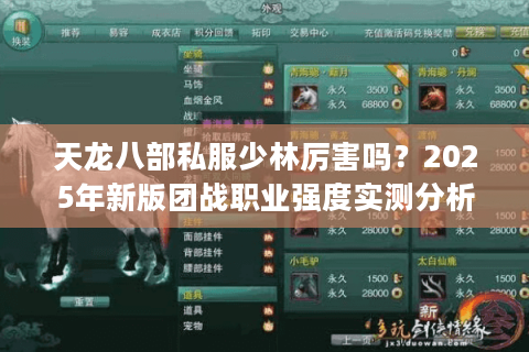 天龙八部私服少林厉害吗？2025年新版团战职业强度实测分析