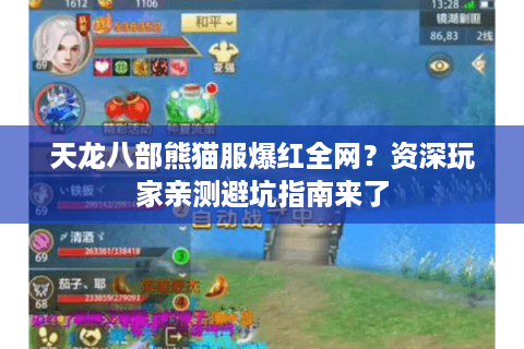 天龙八部熊猫服爆红全网？资深玩家亲测避坑指南来了