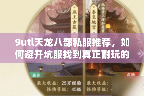 9utl天龙八部私服推荐，如何避开坑服找到真正耐玩的武侠世界？
