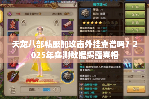 天龙八部私服加攻击外挂靠谱吗？2025年实测数据揭露真相