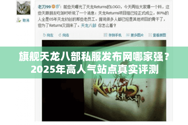 旗舰天龙八部私服发布网哪家强？2025年高人气站点真实评测