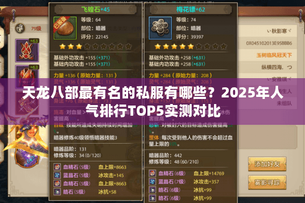 天龙八部最有名的私服有哪些?2025年人气排行TOP5实测对比 天龙八部最有名的私服有哪些?2025年人气排行TOP5实测对比