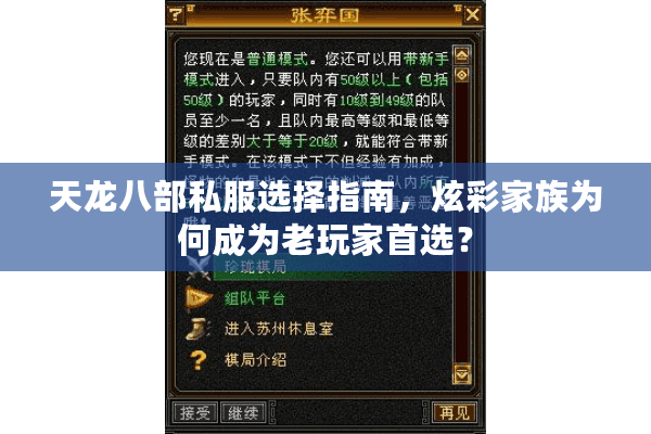 天龙八部私服选择指南，炫彩家族为何成为老玩家首选？