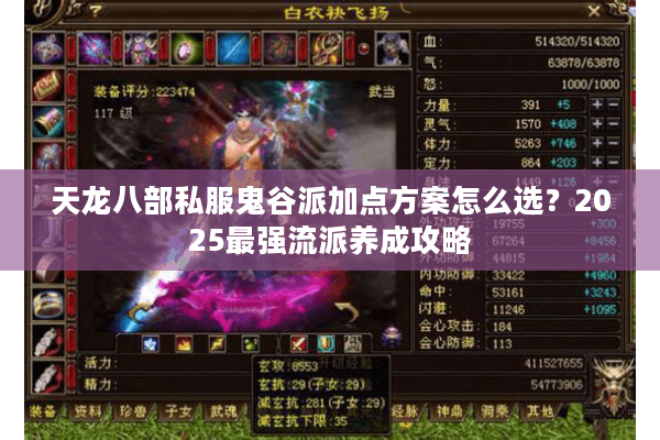 天龙八部私服鬼谷派加点方案怎么选？2025最强流派养成攻略