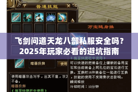 飞剑问道天龙八部私服安全吗？2025年玩家必看的避坑指南