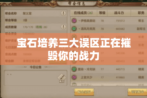 宝石培养三大误区正在摧毁你的战力