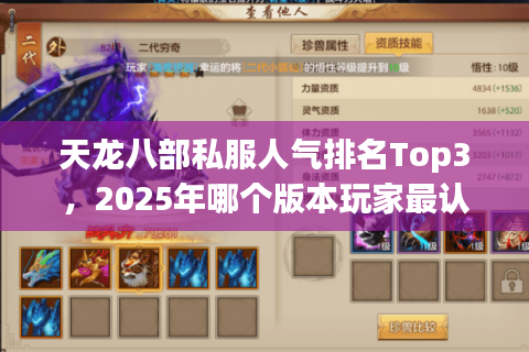 天龙八部私服人气排名Top3，2025年哪个版本玩家最认可？