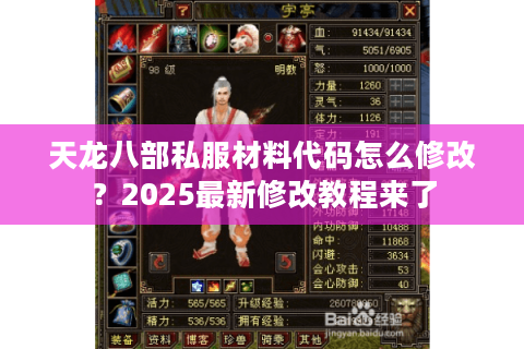 天龙八部私服材料代码怎么修改？2025最新修改教程来了