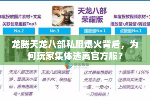 龙腾天龙八部私服爆火背后，为何玩家集体逃离官方服？