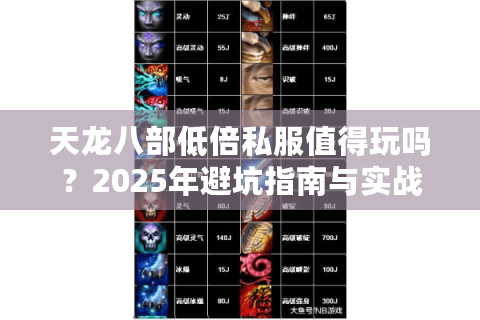 天龙八部低倍私服值得玩吗？2025年避坑指南与实战评测