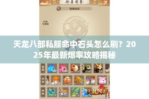 天龙八部私服命中石头怎么刷？2025年最新爆率攻略揭秘