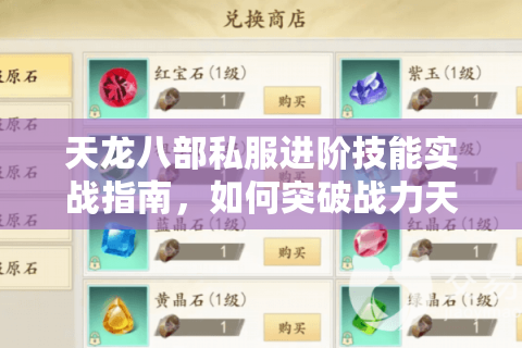 天龙八部私服进阶技能实战指南,如何突破战力天花板? 天龙八部私服进阶技能实战指南,如何突破战力天花板?
