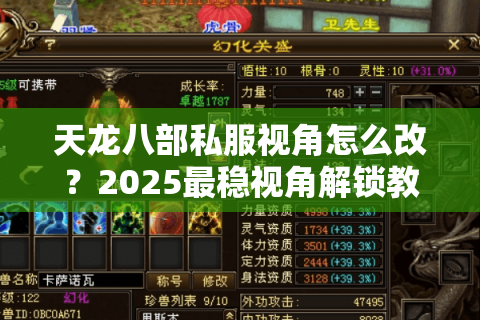 天龙八部私服视角怎么改?2025最稳视角解锁教程实测 天龙八部私服视角怎么改?2025最稳视角解锁教程实测