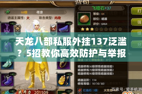 天龙八部私服外挂137泛滥？5招教你高效防护与举报