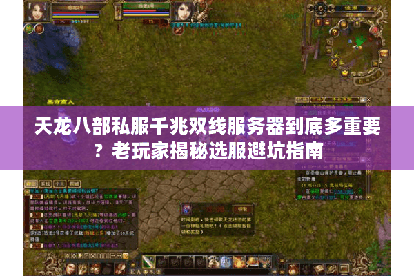 天龙八部私服千兆双线服务器到底多重要？老玩家揭秘选服避坑指南