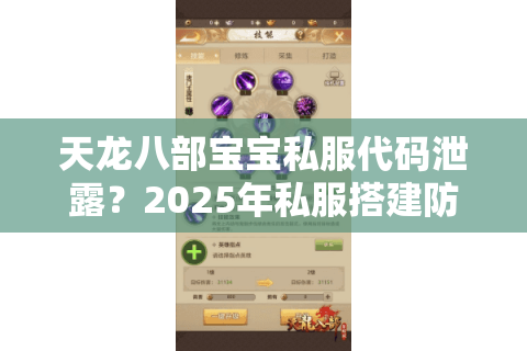 天龙八部宝宝私服代码泄露？2025年私服搭建防封指南
