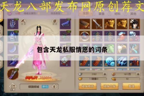 天龙私服：情感与愿望的交织世界