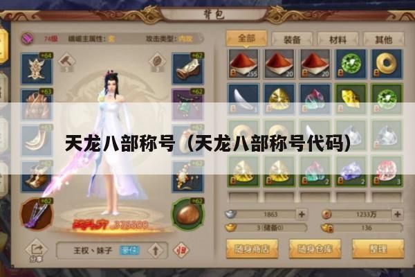 天龙八部称号及其代码大揭秘