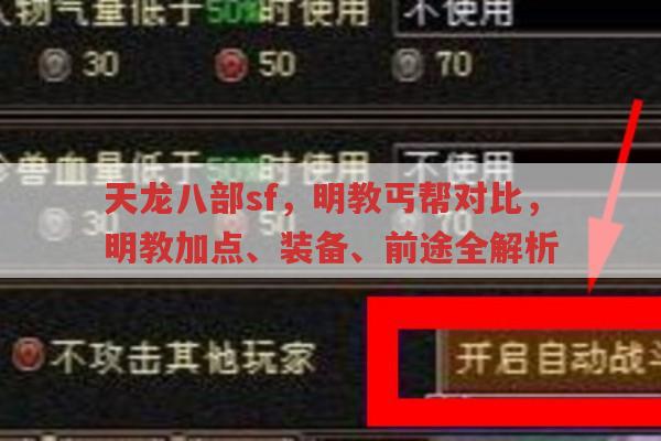 天龙八部sf明教,技能、装备、加点与发展前景全解析