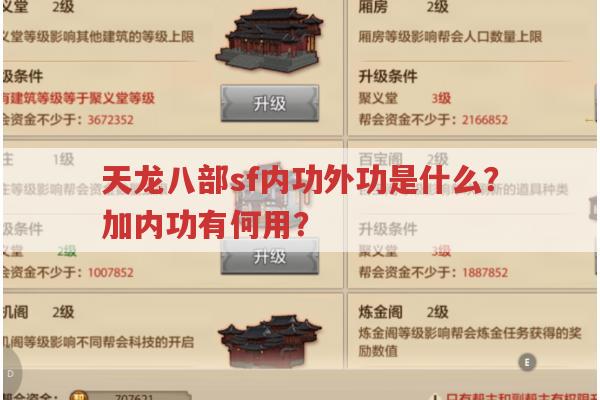天龙八部sf内功外功有何区别?各门派如何选择?