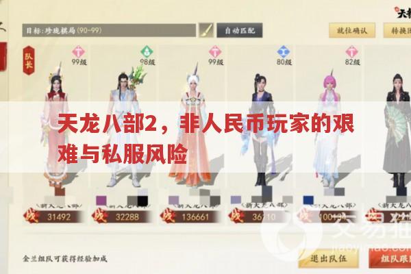 天龙八部2,非人民币玩家的艰难与游戏体验的期待