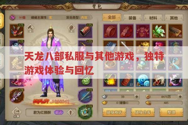 天龙私服、横版国际版,天龙八部游戏的别样体验