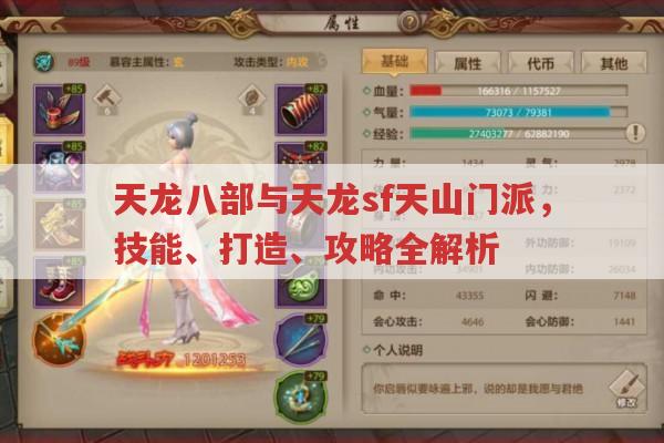 天龙sf天山门派,技能、打造、攻略及经脉技能选择