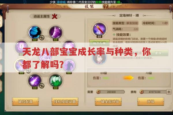 天龙八部宝宝成长率与种类,你了解多少?