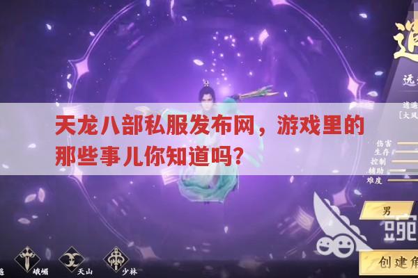 天龙八部私服里的玩法规则,你都知道吗?