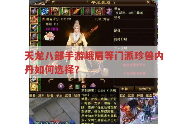 天龙八部手游峨眉职业珍兽选择与内丹搭配